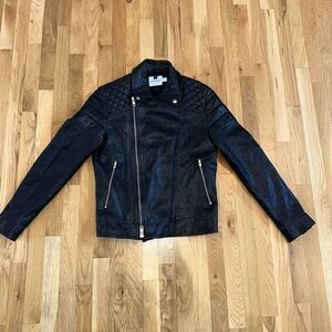 TOPMAN Men's Leather Biker Jacket Size‎ Medium. #226